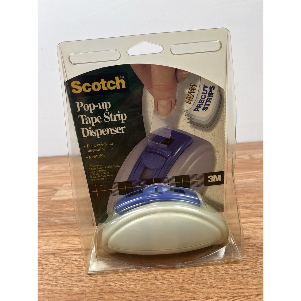 Scotch Pop-Up‎ Tape Strip Dispenser with 2 Refill Pads, Weighted Desk Holder NEW
